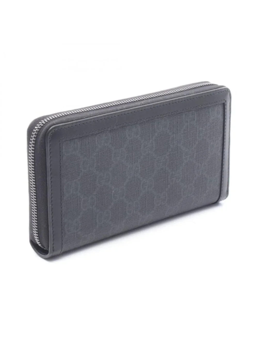 Gucci Round Wallet GG Supreme Black Leather